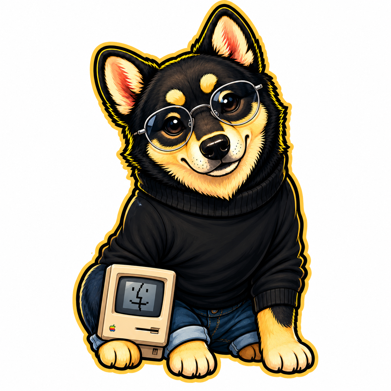 Piper mascot in Macintosh style